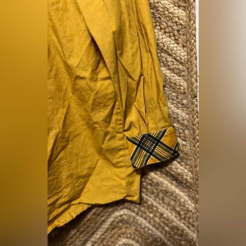 Harry Potter Women's Hufflepuff Yellow Plaid Button Up Long Sleeve Shirt,Size S - Picture 2 of 10